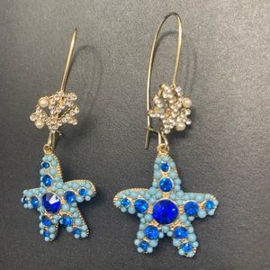 Blue Starfish Betsey Johnson Earrings